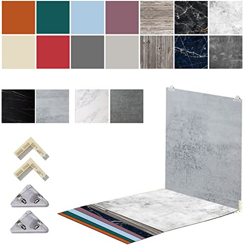 9PCS 18Patterns Doppelseitige Fotografie-Hintergrund-Bretter und Papiere, wasserdichte Wiederverwendbare 24x24in Foto-Hintergrund-Props für Produkt-Lebensmittel-Schmuck-Kosmetik (Grün Rot Lila)