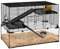 PawHut 3 Tiers Hamster Cage w/Deep Glass Bottom, Dish, Hut, 78.5 x 48.5 x 57cm