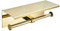 Double Toilet Paper Holder,Bathroom Tissue Holder with Shelf,SUS304 Stainless Steel Toilet Paper Roll Holder Storage Dispenser,Wall Mount Drilling Paper Rack(Golden)