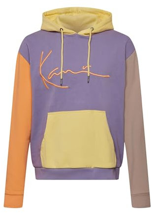 Karl Kani Herren KM221-003-2 Signature Block Hoodie Lilac/orange/Taupe XL Lilac