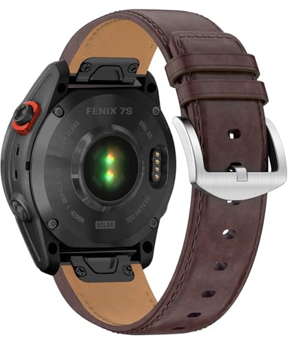 Fenix 7S Leder Armband, 20mm Uhr Ersatzarmband für Garmin Fenix 7S Solar,Fenix 7S,Fenix 7S Sapphire Solar, Fenix 6S Pro, Fenix 6S, Fenix 5S, Fenix 5S Plus, Descent MK 2S, Instinct 2S