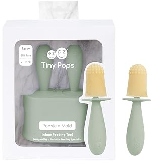 Tiny Pops für Babies Salbei – BPA-freie Silikon-Eisform mit Stiel, ideal für Beikost, gefrorene Muttermilch & Brei – Spülmaschinenfest, ab 4 Monaten
