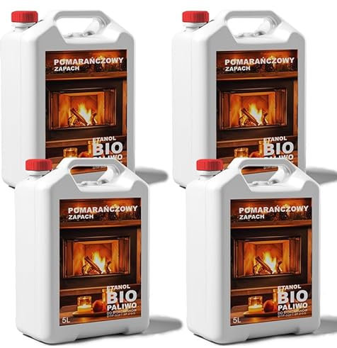 4x5 Liter Bioethanol Premium 100% fürAlkohol für Kamin (ORANGENDUFT, 20L)