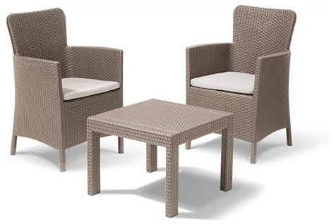Mondo Viro Amadeo Gartenmöbel-Set mit 2 Sesseln und 1 Tisch (Cappuccino)