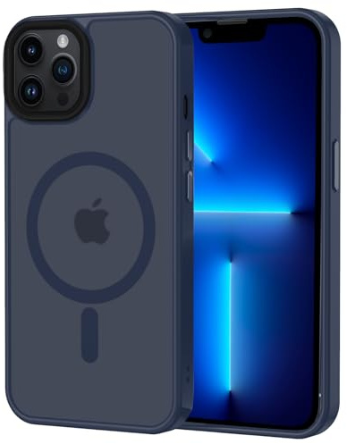 XTCASE für iPhone 13 Pro Max Hülle Magnetisch kompatibel mit Magsafe, Matt Transluzente Handyhülle für iPhone 13 Pro Max (6.7) Kratzfeste PC Rückseite + TPU Bumper - Blau