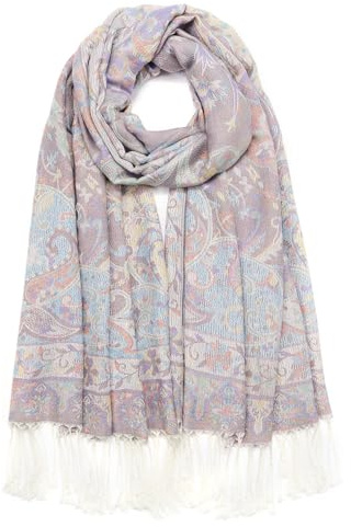 QIUTIMIY Paisley-Pashmina-Schal für Damen, wendbar, Vintage-Jacquard-Pashmina-Rave-Schal mit Fransen für Abendveranstaltungen, Hochzeiten