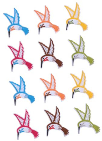 Tofficu 2 Kolibri Stoffflicken Zum Aufbügeln Stoffzubehör Bestickte Applikationen Aufnäher Für Jeanstaschen Dekorpaste Stickaufkleber Kolibri Aufnäher Stickaufnäher