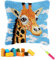 CCWORAN Knüpfkissen-Set mit Giraffen-Motiv für Erwachsene, Anfänger, Kinder, Tier-Kissenbezug, Häkel-Bastelsets, vorgedruckte Leinwand, Wolle, Garn, Hobbys, DIY, Sofa, Heimdekoration, Frauengeschenk 2