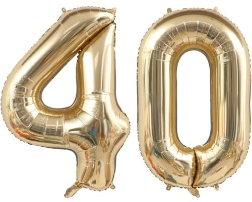 40 Zoll Gold Luftballon Zahlen 40 Champagner Gold Ballon 40. Geburtstag Deko Hell gold Folienballon Zahl 40 Riesenzahl Ballon 40 Party Hochzeit Kindergeburtstag Geburtstag Nummer 40