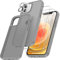 FLLAO 4 en 1 Funda para iPhone 12 con 2 Protector Pantalla y 1 Protector Lente Cámara, [Almohadilla de Aire integrada] Antigolpes Antiarañazos Carcasa 6,1 Pulgadas, Gris