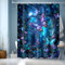JINGYOU Rideau Douche Bleu,Rideau de Douche 150x200,Rideau Baignoire Rideau de Douche Lavable en Machine,Rideau Salle de Bain avec œillets et 12 Anneaux, Rideau Douche 150x200,Modèle Papillon