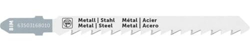 FEIN Lama per seghetto alternativo F-IRON Jig 26 AS per metallo BIM 75 T2 MSA SC . Adatto all'uso nei seguenti materiali: Lamiera e metallo, acciaio inox, INOX, lamiera d'acciaio.Cf.5 pz.