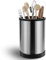 Soporte Utensilios Cocina, Escurridor De Cubiertos, Organizador Utensilios Cocina Giratorio 360° Con Base De Drenaje, Separador ExtraíBle Para Portautensilios De Cocina (Negro Mate)
