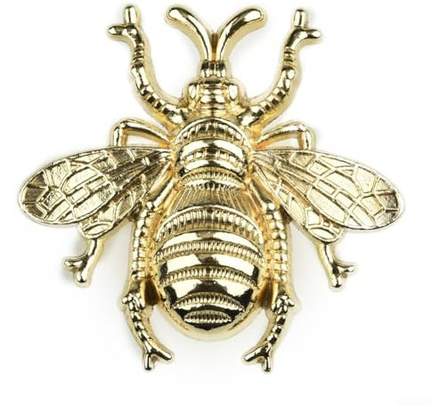 Stylish Bee shaped Brass Knobs, Decorative Handles for Cabinets and Doors (Gold)