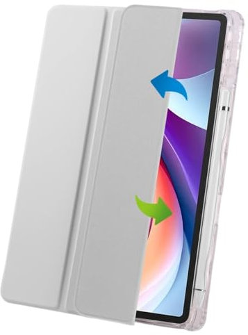 SOENS Funda for Tableta Lenovo Xiaoxin Pad 2024 de 11 Pulgadas TB-331FC con Soporte for bolígrafo, Soporte Plegable, Cubierta rígida de acrílico Transparente(Gray)