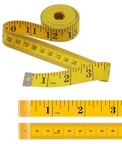 Maßband Körpe 300cm/120 Zoll, Suiyeejan Schneidermaßband Maßband zum Nähen Weiches Doppelskala, Flexible Bandmaß Massband Schneider Measuring Tape Für Haushalte Handwerker Schneider