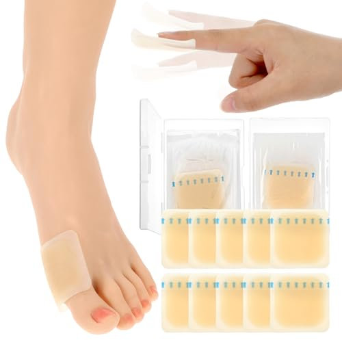 Wanmu 10 Stück Hydrocolloid Blister Bandages for Feet, Invisible Blister Plasters Cushions, Water Resistant Fersenschutz Blasenpflaster für Linderung von Reibungsschmerzen Zehen, Vorfuß, Ferse