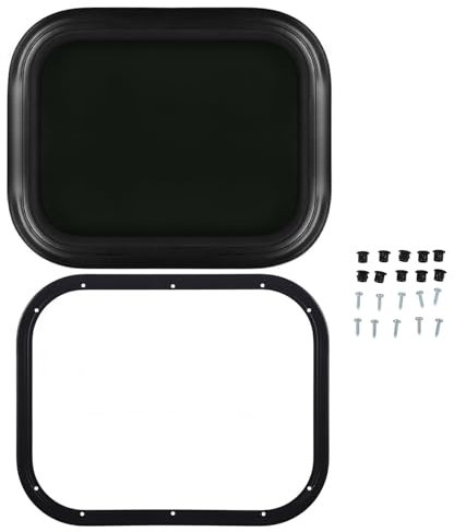 Gearwell RV -Fenster, Campervan Fensterrahmen kompatibel mit 500 x 300 mm Aluminiumlegierung Regensicheres rundes Eckfenster (For 48‑53mm/1.9‑2.1in Wall Thickness)