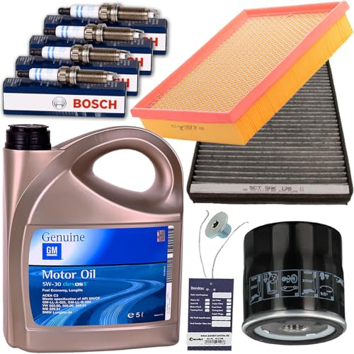 Filterset Inspektionspaket 5W30 Dexos-2 Öl | SAK126+SB632+SM105+1213800200 DEX2+0242229699 für 1.4-2.0 A Astra G+H