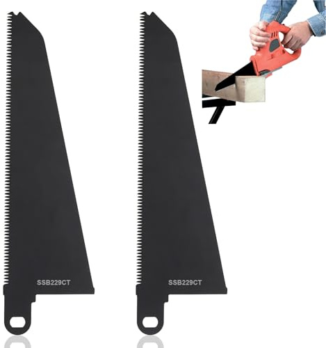 Reciprocating Saw Blades, 2 PCS Carbon Steel Saw Blade, Reciprocating Saws Blades Compatible with Black and Decker Wood & Plastic Blade for Softwood Hardwood Plastic Cutting