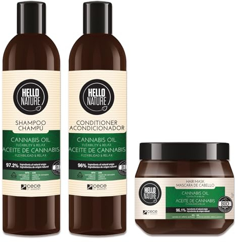 P-Beauty Naturkosmetik Shampoo + Conditioner + Haarmaske Set mit Hanfsamenöl - Haarshampoo, Haarspülung, Haarkur trockenes & strapaziertes Haar - Vegane Haarpflege ohne Silikone, Parabene, Sulfate