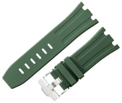 ROUREOX Breites Silikon Uhrenarmband 28mm, Wasserdichtes Kautschuk Band, Robustes Gummi Ersatzarmband Sport für Audemars Piguet Royal Oak Offshore 15710 15703-C2