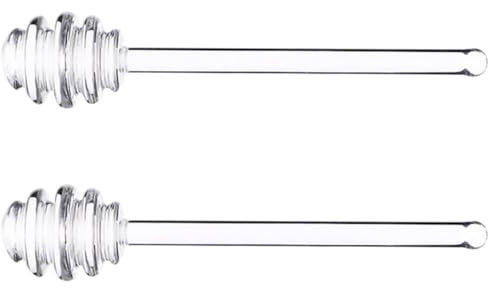 HOLIDYOYO Palillos para Mezclar Miel y Mermelada 2 Unidades Transparentes Reutilizables para Uso en Cocina y Frascos