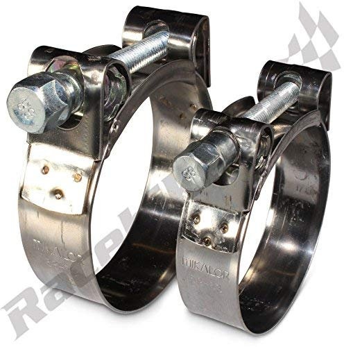 MIKALOR W2 Stainless Steel Hose Clamps/Supra/Exhaust/T Bolt/Marine Clip (4, 200-213mm)