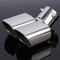 Silencer Exhaust Tailpipes Doppelendrohr Auspuffblende Endrohr Edelstahl auspuffblende Universal Quadratischer Mund, gerade/gebogene Röhre, zweifarbig optional (Biegung, Silber)