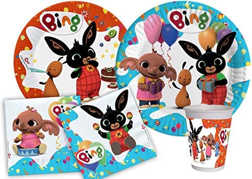 Ciao-Kit Party Tavola Bing persone (112 pezzi Ø23cm, piatti Ø20cm, 24 bicchieri, 40 tovaglioli 33x33cm) Festa, Single, Multicolore, Y5017