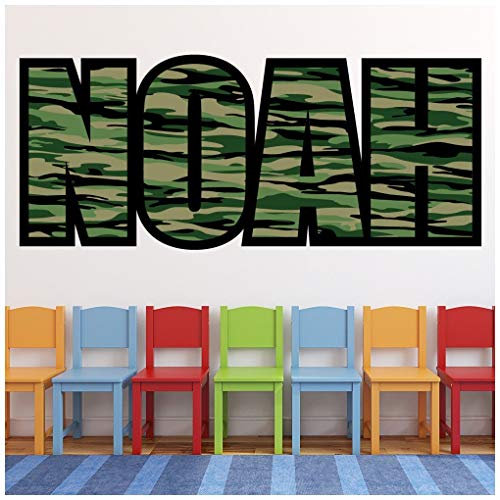 azutura Custom Name Army Camoflage Wall Sticker Personalised Kids Room Decal available in 8 Sizes Digital