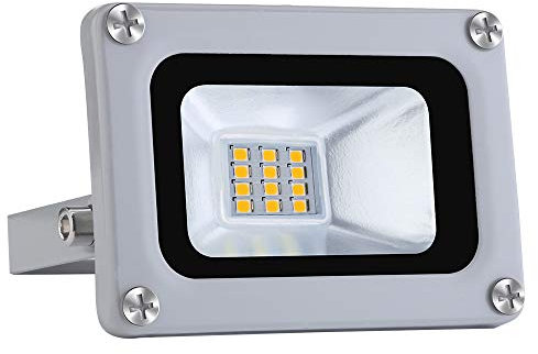 SOLIKU 12V Focos LED Exterior Proyector 10W 800lm Floodlight Impermeable IP65 6500K Blanco Frío Reflector Foco para Jardín, Garaje, Campo Deportivo