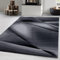 Carpetsale24 Kurzflor Teppich 120x170 cm, Modern Abstrakt Design in Schwarz Grau, Pflegeleicht, ideal für Wohnbereich, Jugendzimmer oder Essplatz