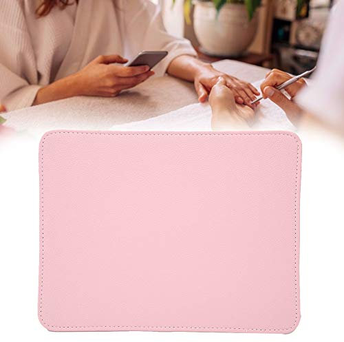 Washable Nail Art Table Mat, Foldable Nail Cushion Pad for Beauty Nail Salon and Home, PU Manicure Tools Desk Mat(Pink)