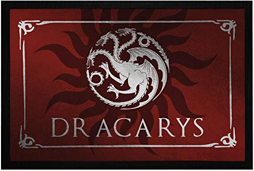 MoonWorks® Fußmatte Dracarys Drache Drachenatem Fantasy-Serie Türmatte Serienfan rutschfest & waschbar schwarz 60x40cm
