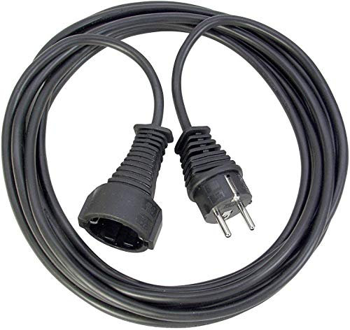 Brennenstuhl Qualitäts- Kunststoff-Verlängerungskabel mit Schutzkontakt-Stecker (Verlängerungskabel für innen) schwarz (2m, 5er Pack, Schwarz)
