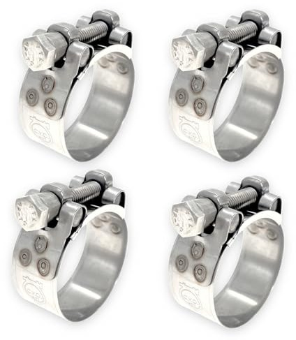 CHUN YUNG DA Gelenkbolzenschelle W4 Edelstahl 304 – Schwerlast Schlauchschelle TT, 40-43 mm (1,57-1,69 Zoll), Poolschlauchschelle, Korrosionsbeständig, 4er Pack