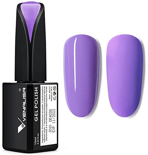VENALISA UV Nagellack Lila Gellack Nagellack Gel für UV Nagellampe Langlebige Maniküre Nagelgellack Soak Off Nail Gel Polish dark Purple 15ml