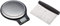 Amazon Basics - Báscula de cocina digital con pantalla LCD, sin bisfenol A (BPA), de acero inoxidable (pilas incluidas) & Rasqueta cortadora, de acero inoxidable, multiusos