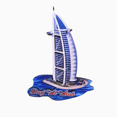 3D-Kühlschrankmagnet, Motiv: Burj Al Arab Dubai United Arabische Emirate, Reise-Souvenir, Geschenk, Holzbastel-Kollektion