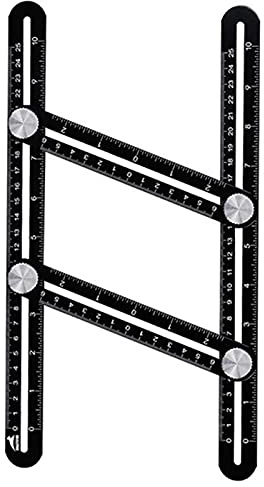 Ticfox Multi Angle Measuring Ruler Aluminum Alloy Template Layout Tool Angle Gauge Template Tool for Handymen Builders Handicraftsman (25CM)