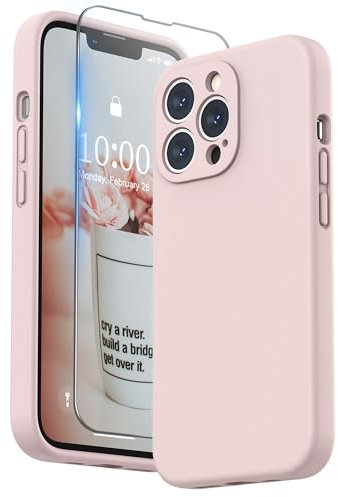 SURPHY Liquid Silicone Case for iPhone 13 Pro Case, Individual Protection for Each Lens Shockproof Rubber Full Body Thickened Design for iPhone 13 Pro 6.1 inch 2021 (Pink)