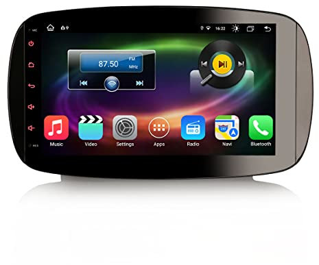 Erisin 9 pollici 8-Core Android 13 Autoradio per Mercedes-Benz Smart Supporta la funzione GPS Comandi al volante Bluetooth A2DP WiFi USB RDS Wiresless CarPlay Android Auto DSP DAB+ 4GB RAM+64GB ROM
