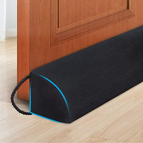 HomeProtect Under Door Draft Stopper 36 Inch Triangle Under Door Soundproofing Cold Air Black Wind/Breeze Noise Light Blocker Door Sweeps, Improved Triangle Design More Fits 0 to 2 Door Gaps