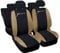 Auto Accessori Lupex | Coprisedili auto compatibili con Grande Punto (2005-2018) con schienale posteriore unito, Nero Beige, Made In Italy, Protezione Sedili Anteriori e Posteriori