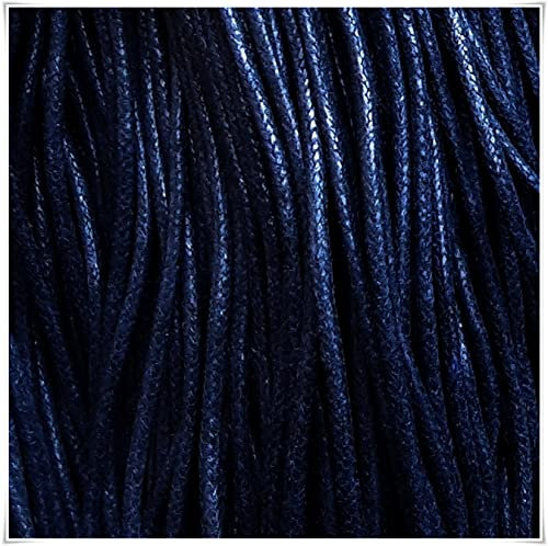 2mm x 18m Waxed Cotton Cord for Jewellery Craft Making Bracelet Necklace String,Seller Uk (Navy blue)
