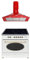 GURARI Herdset GCH E 912 Cr r + GCH C 046 RD 9, Retro Standherd 90 cm, Range Coocker, 121 L, Creme + Dunstabzugshaube, Wandhaube 90 cm, Rot, Abluft/Umluft, Abzugshaube, 1000m3/h