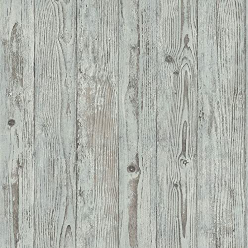 SOPHIE LAURENCE Wood Panelling Wallpaper - Blue Grey Oak Panels Non-Woven - Paste The Wall - Textured Thick Heavy Duty Solid Wall Covering