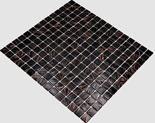 Mosaico di vetro marrone scuro mosaico piastrelle di mosaico vetro lucido quadrato parete pavimento cucina bagno doccia