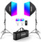 NEEWER RGB Softbox Beleuchtungsset mit App Steuerung und 9 Effektmodi, 2er Pack 24W CE/UKCA zertifizierte LED Lampen CRI93+ TLCI98+,E27 Porzellanfassungen,24 Softboxen,für Studiofotografie, NK800